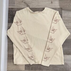 Boys Lie Cream Graphic Long Sleeve Henley Shirt